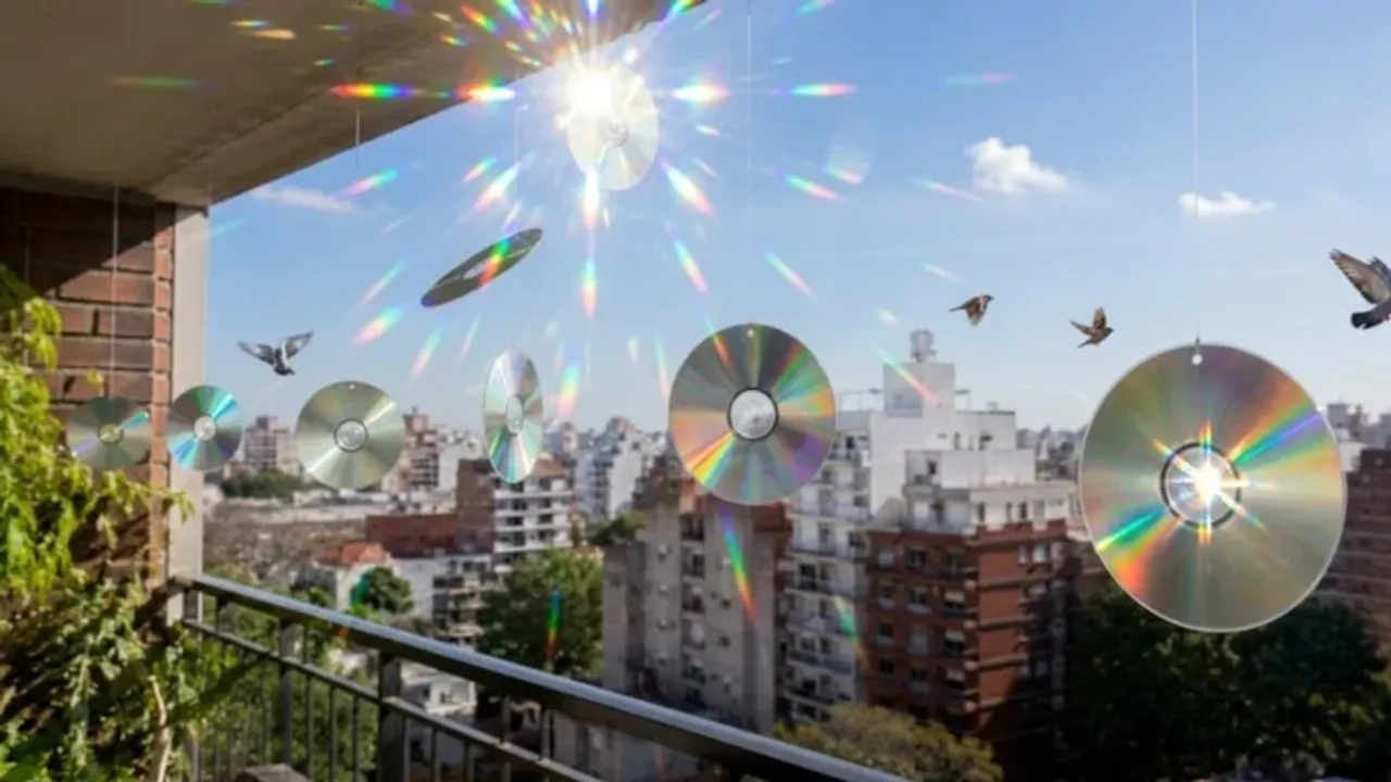Eski CD’lerle balkonunuzu kuşlardan koruyabilirsiniz