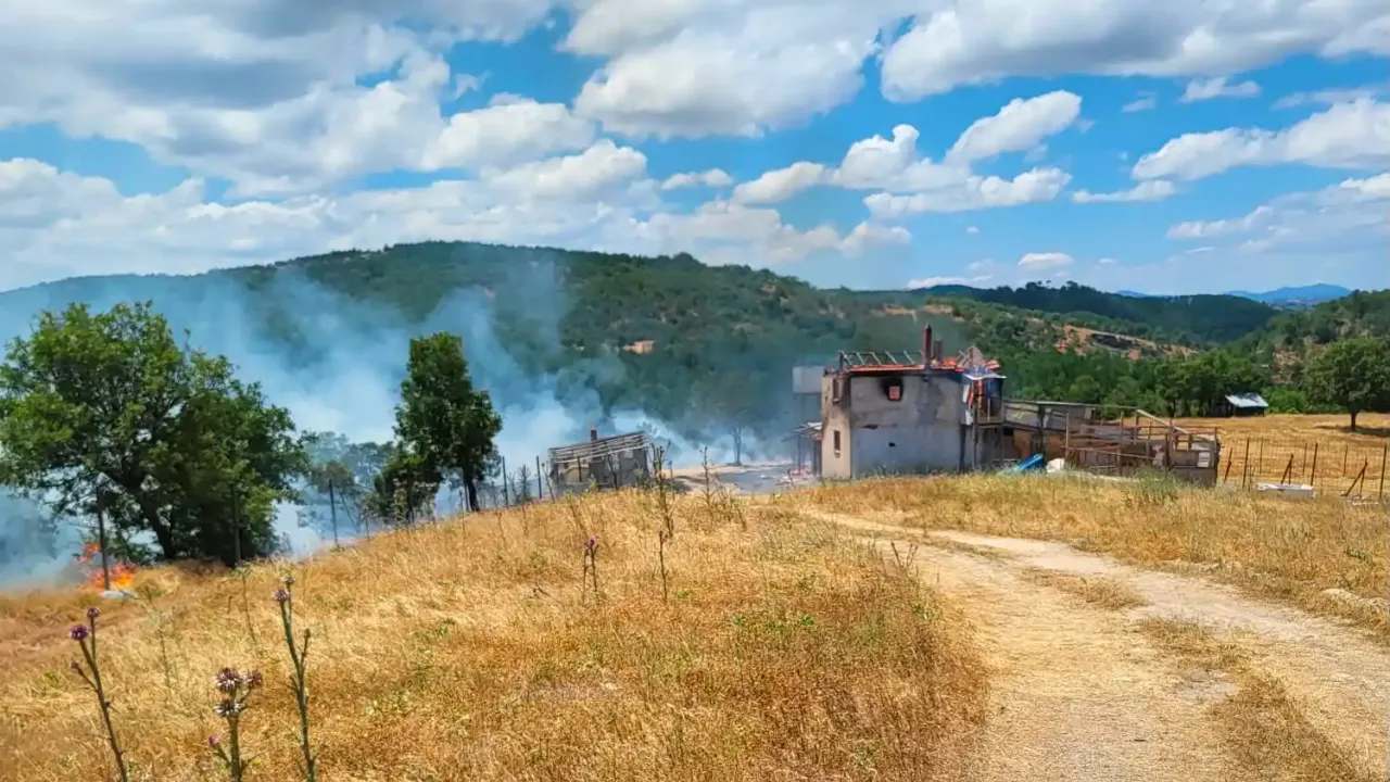 Kütahya'da köyde evde çıkan yangın ormana sıçradı