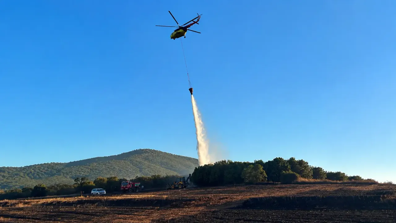 Kütahya Altıntaş Ovası'nda dekarlarca arazi kül oldu